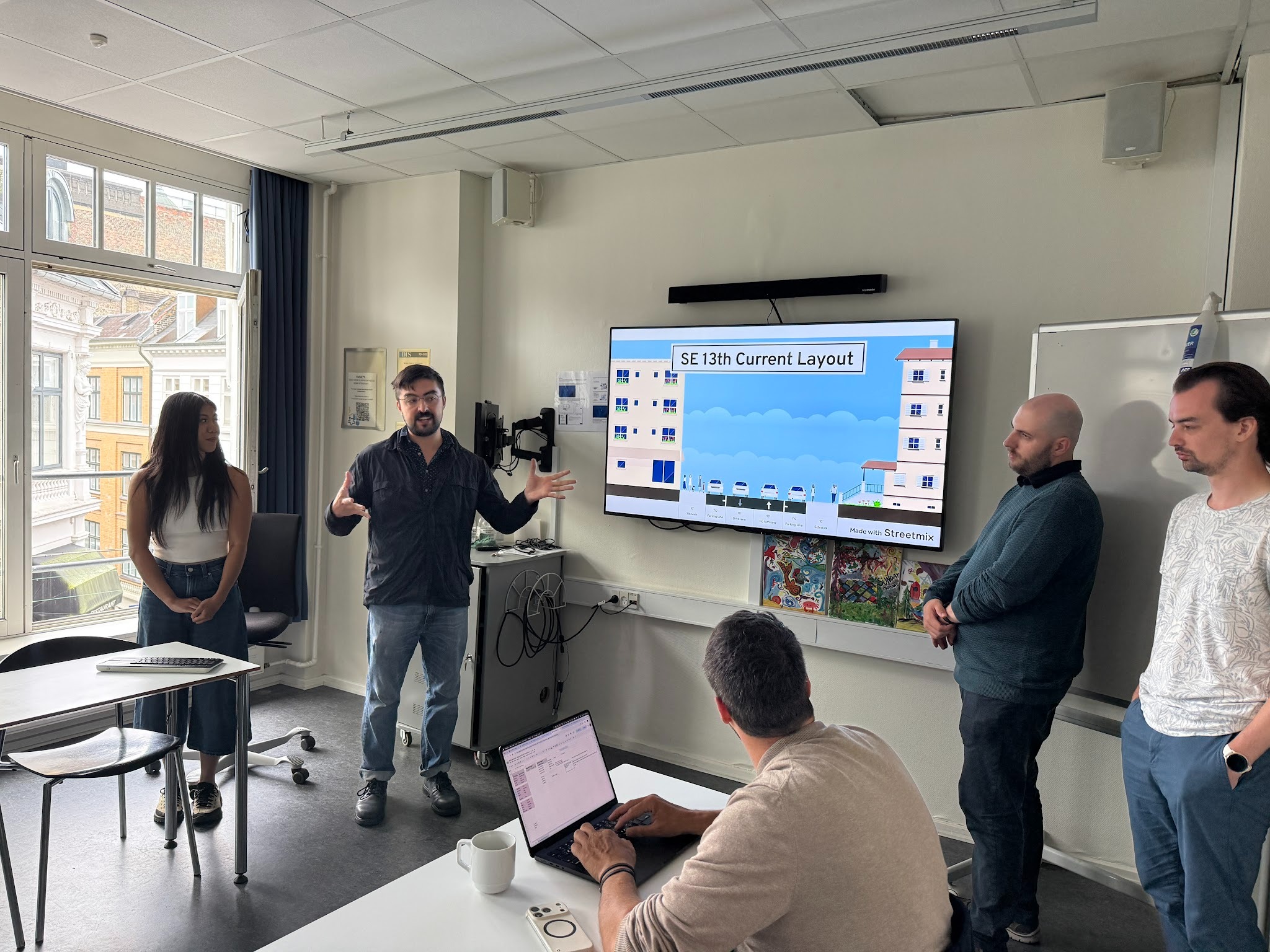 Students presented to the class how they would apply Danish approaches to a Portland neighborhood.