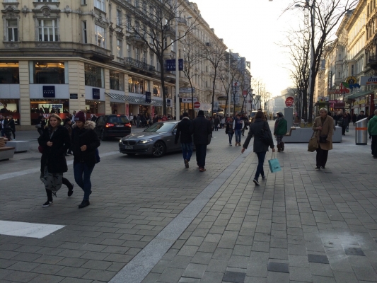 Sharing the road with pedestrians