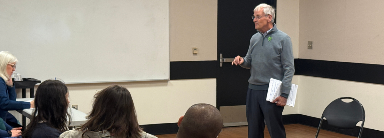 Earl Blumenauer addresses an audience at PSU