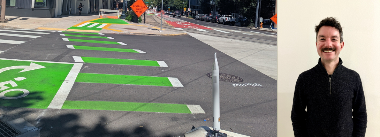 New bike lanes on 4th avenue and a headshot of Adam Moore