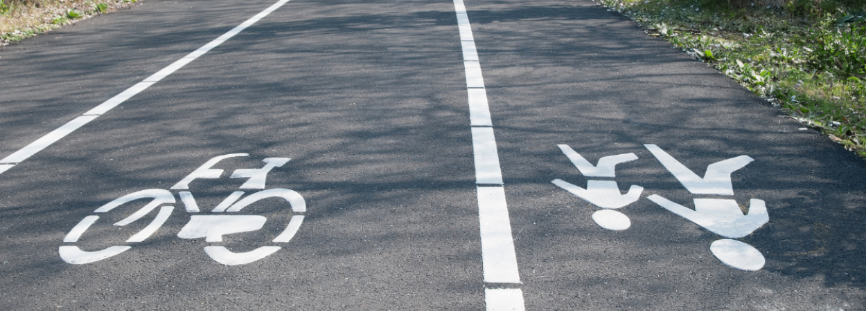 Pedestrian and bicycle pavement markings
