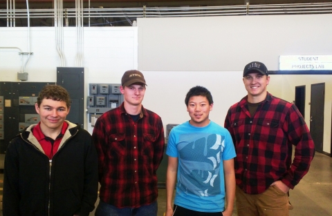 Oregon Tech students, from left, Jared Jones, Zachary Hudspeth, Michael Eagle and Adam Kershaw learned about sustainable pavement technologies at the Oregon Asphalt Conference in Eugene. The students brought back what they learned to a civil engineering course at Oregon Tech.