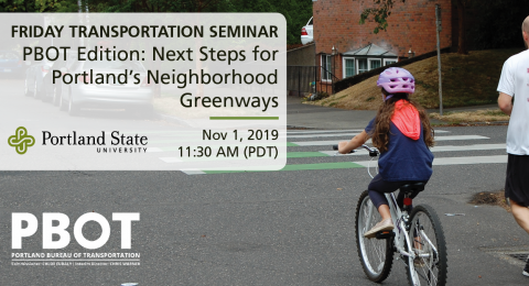 Friday Transportation Seminar at Portland State University - PBOT Edition: Scott Cohen, Portland Bureau of Transportation