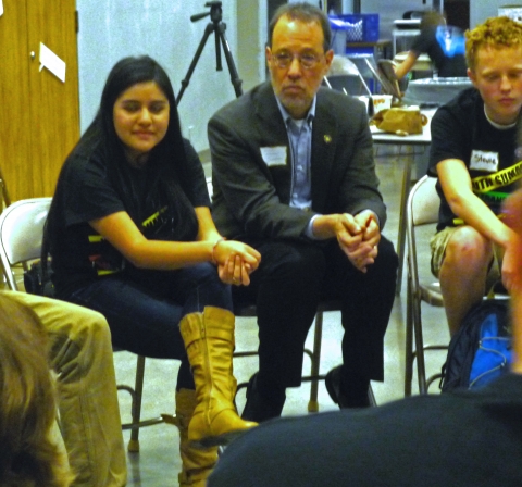 Oregon State Senator Michael Dembrow and members of the Multnomah Youth Commission