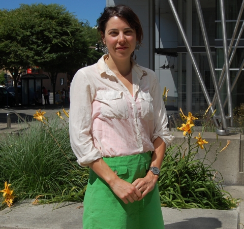 Susan Peithman outside the OTREC offices on Southwest Fourth Avenue
